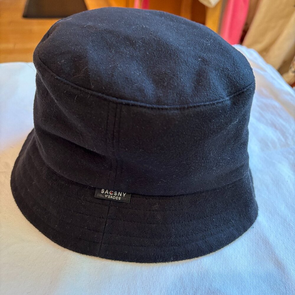 Yohji Yamamoto SACSNY Y'SACCS black/grey bucket hat 57.5 cm Black exterior, Grey